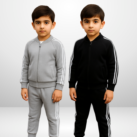 Grey Stripe Kids Tracksuit