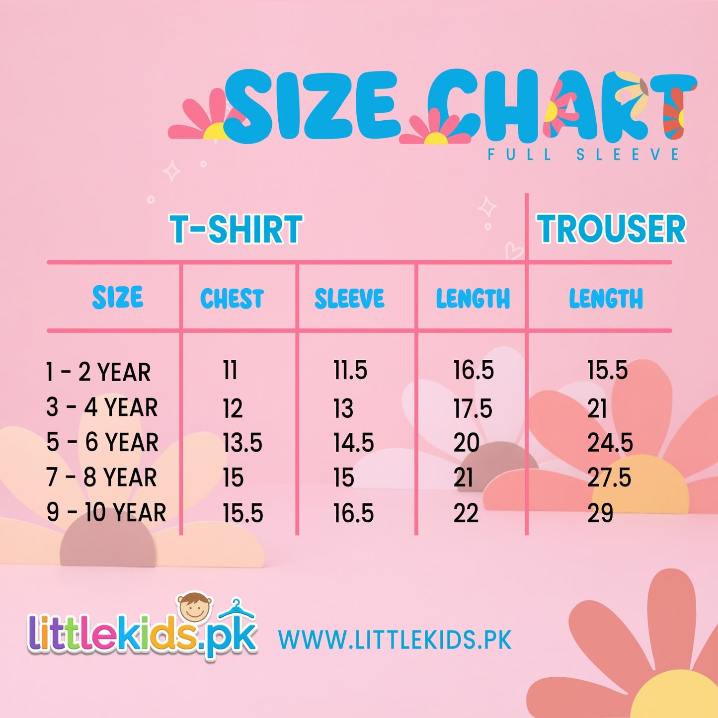 Flower Pink Heart Printed Girls Sweatshirt Set