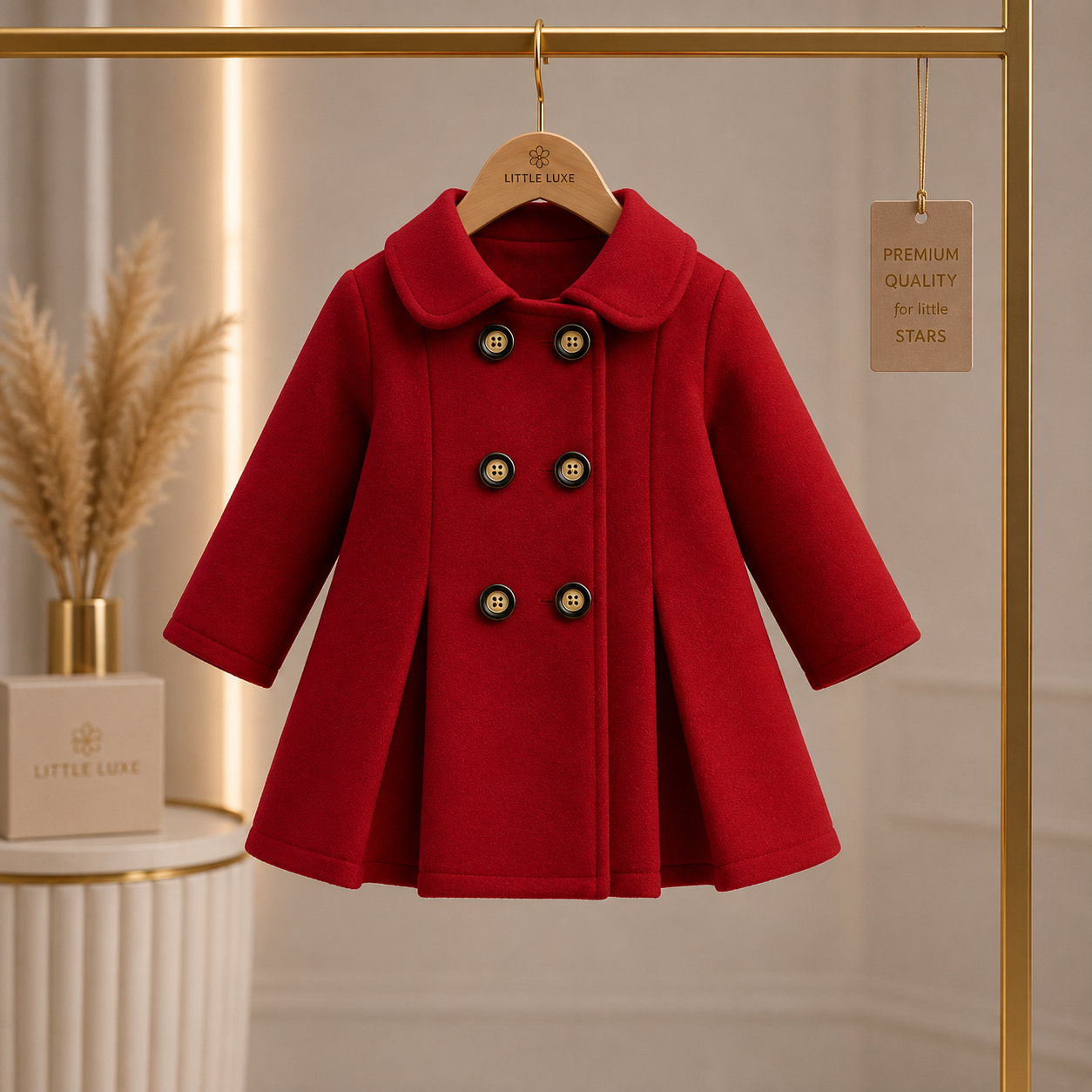 Royal Maroon Winter Coat for Baby Girls