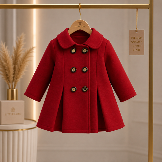 Royal Maroon Winter Coat for Baby Girls
