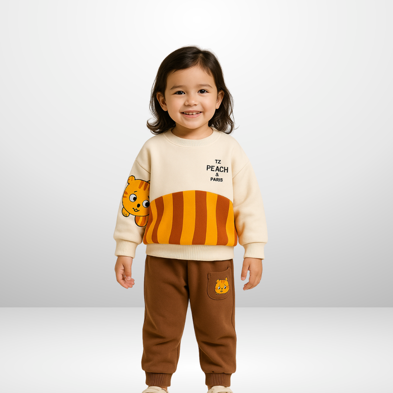 YELLOW CAT KIDS WINTER PANEL TRACKSUIT