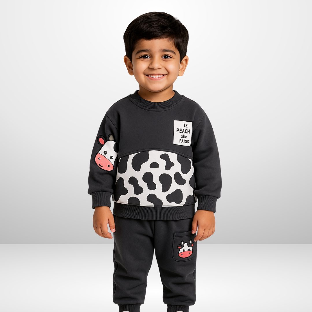 GRAY COW KIDS WINTER PANEL TRACKSUIT