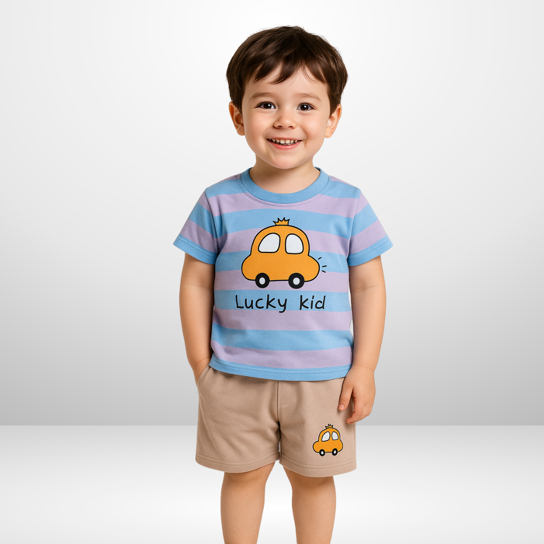 Blue Car Kids Short Wear
