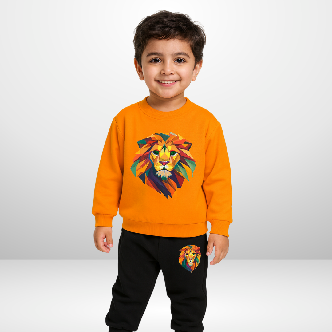 Orange Lion Kids Sweatshirt & Pant