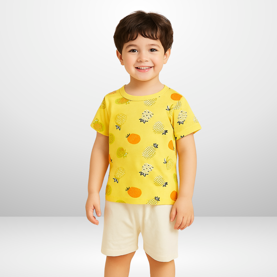 Pineapple Dino Print Kids Short Wear