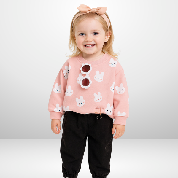 KITTY PRINT SWEATSHIRT SET FOR KIDS