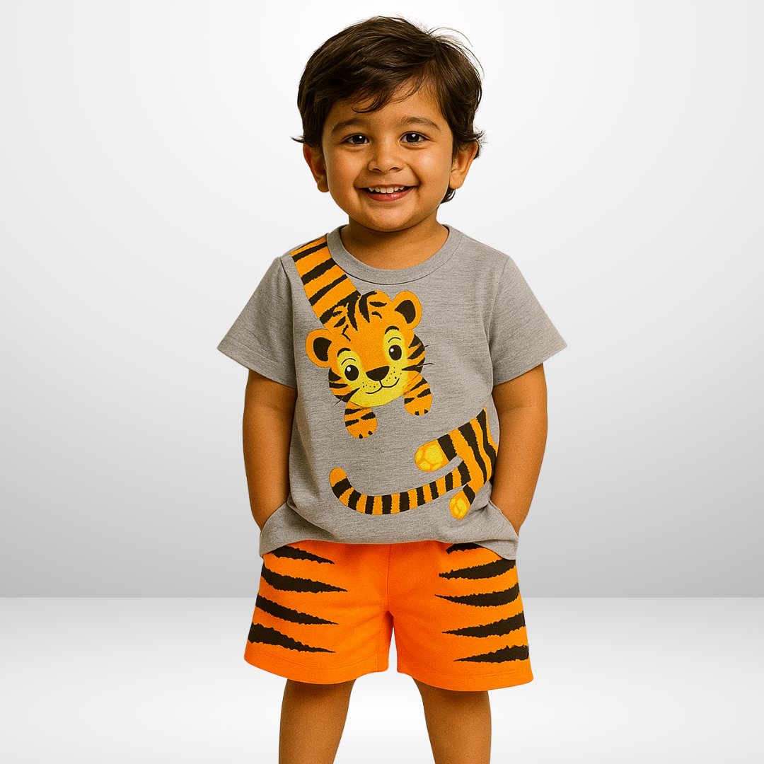 Mini Tiger Print Kids Short Wear