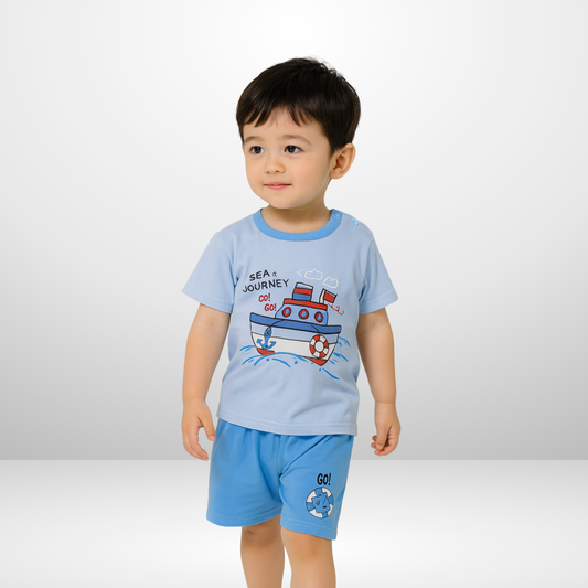 Blue Sea Journey Kids Short Sleeve Kids Wear