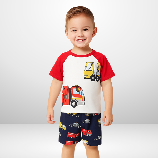 Red Truck Shorts Set