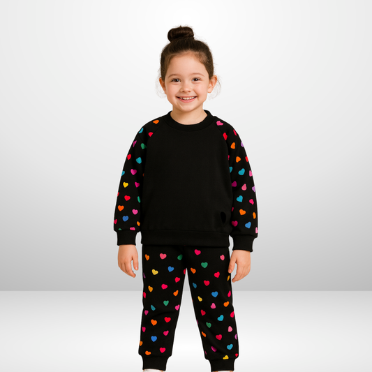 Colorful Floral Heart Printed