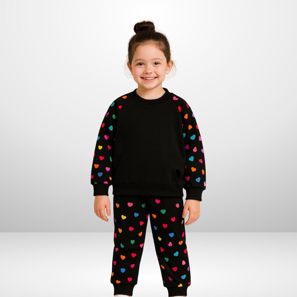 Colorful Floral Heart Printed