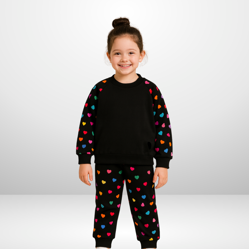 Colorful Floral Heart Printed