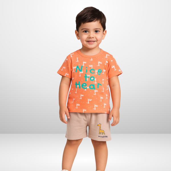 Nice to Meet Print Kinds Trendy Short Set