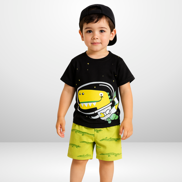 Black & Lemon Dragon Printed Shot Set