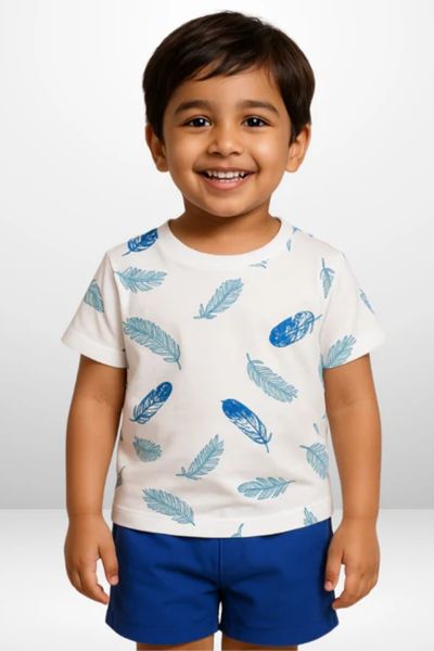 Sz 11 - Blue White Fetcher Print Print Short Set