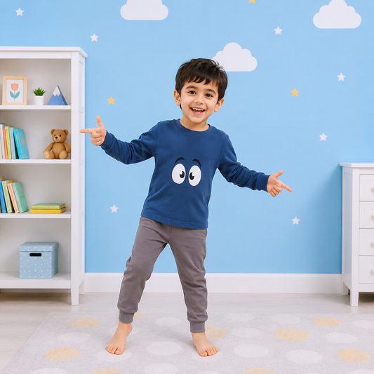 Blue Eyes Printed Kids Wear