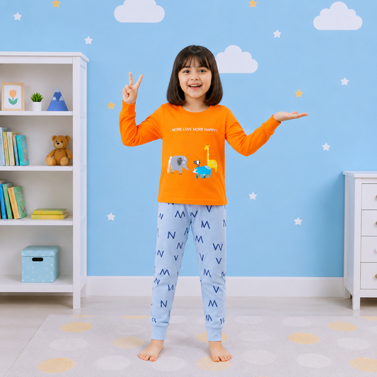 Orange More Love More Happy Kids wear
