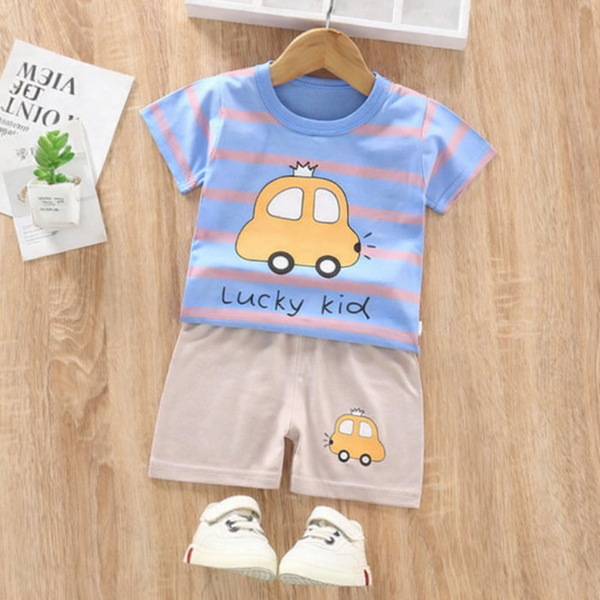 Blue Car Kids Short Wear