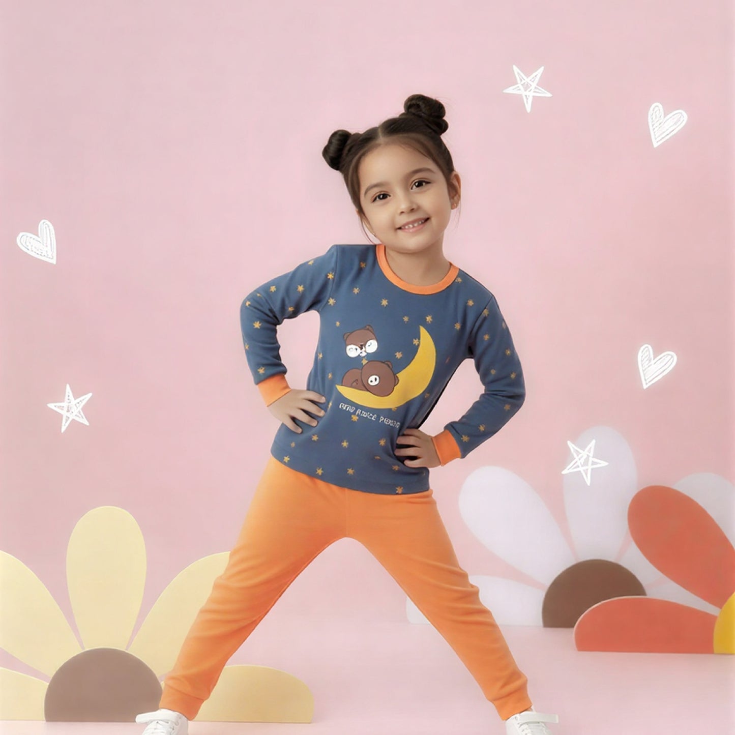 Moon &amp; Bear Printed Kids Wear Set