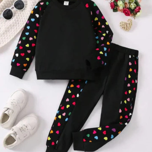 Colorful Floral Heart Printed