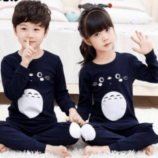 NAVY BLUE PENGUIN PRINT KIDS NIGHT SUIT BABY & BABA