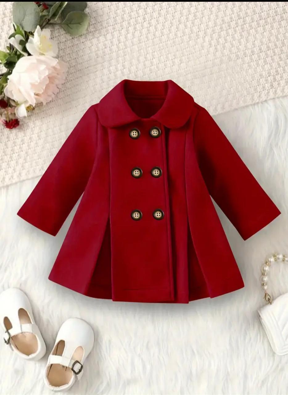 Royal Maroon Winter Coat for Baby Girls