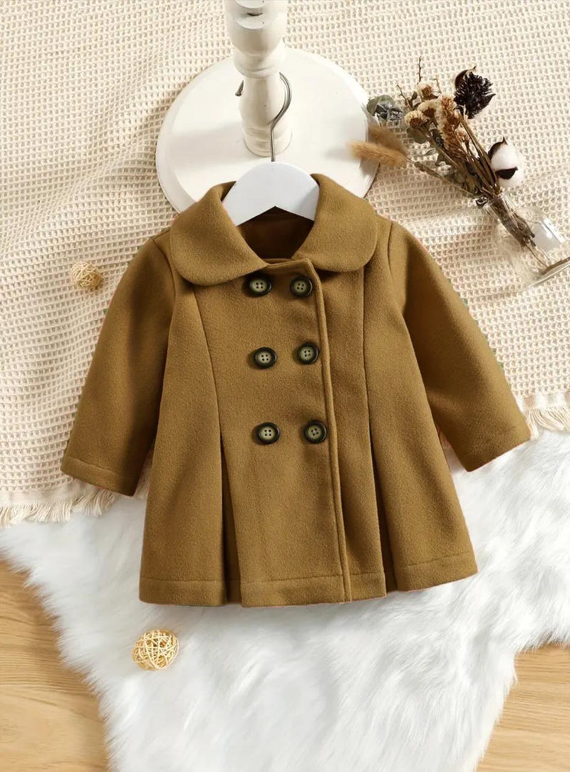 Elegant Double-Breasted Camel Coat
