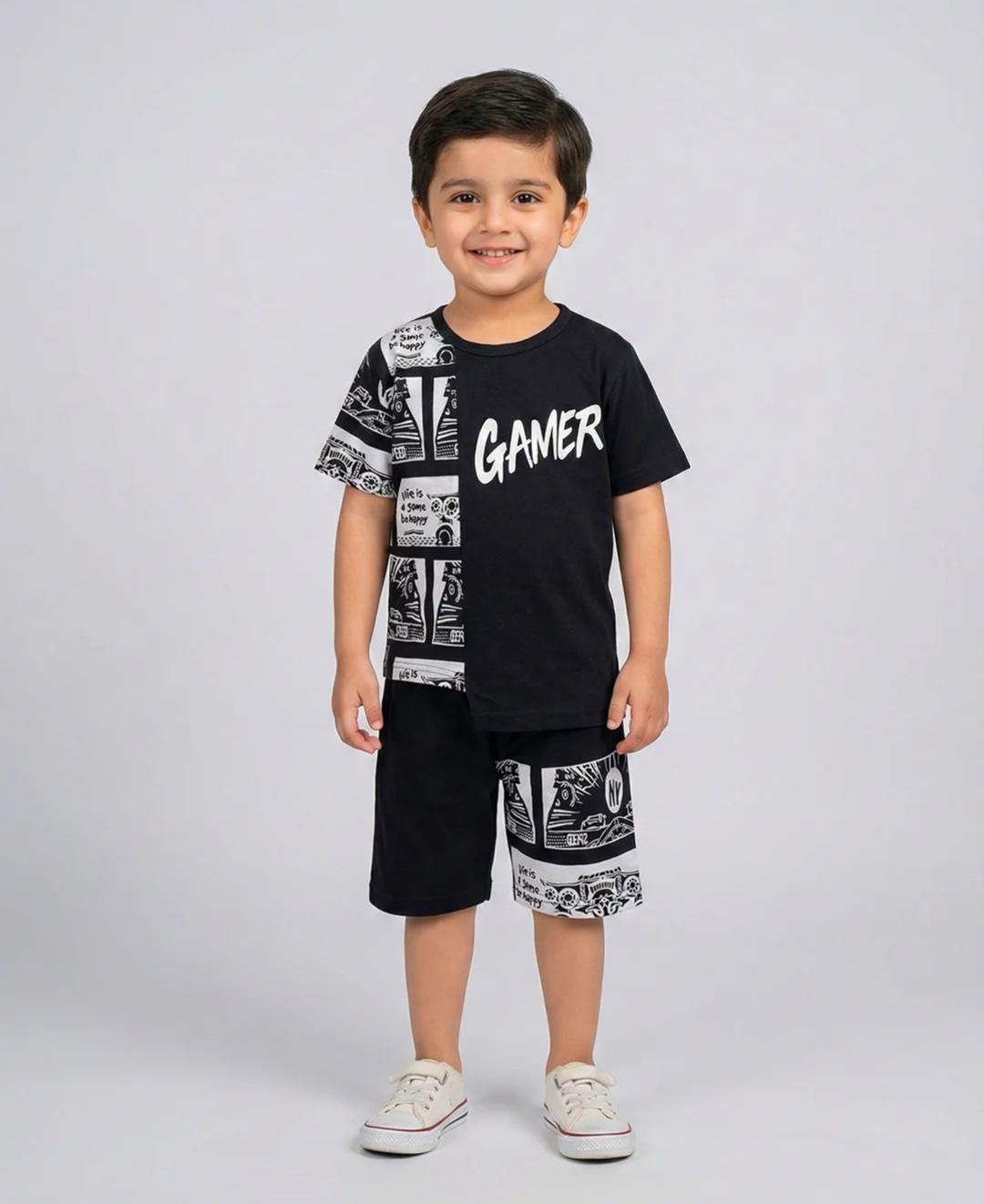 Boys Black Gamer Set