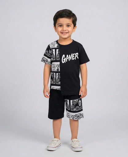 Boys Black Gamer Set