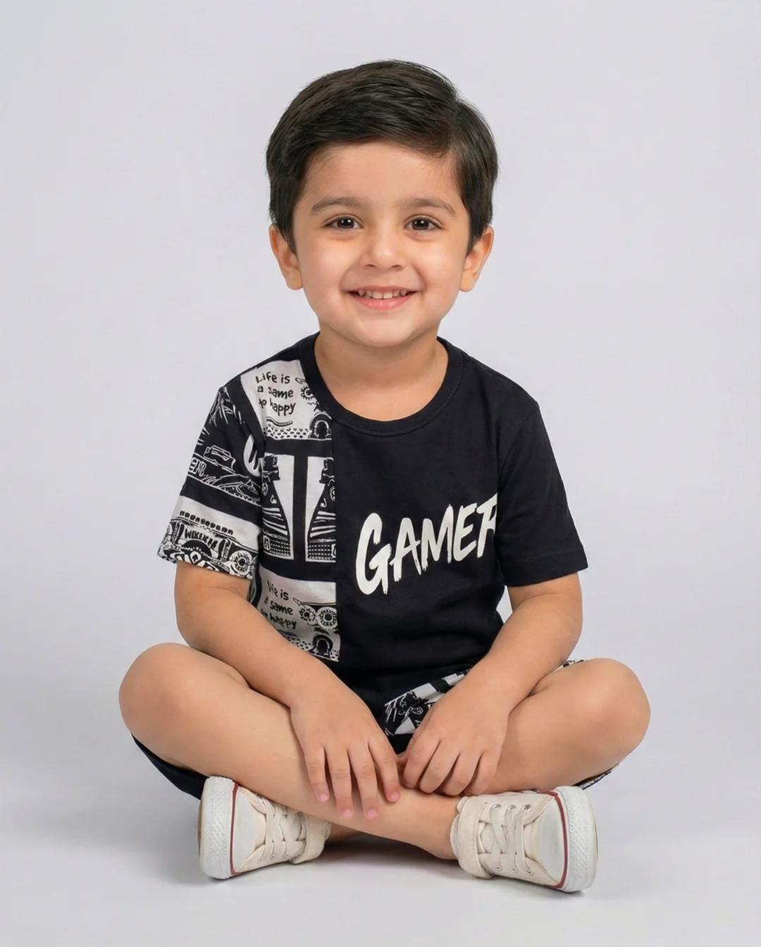 Boys Black Gamer Set
