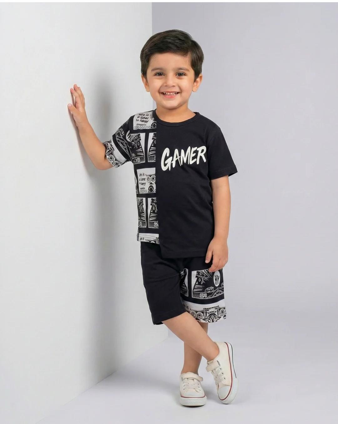 Boys Black Gamer Set