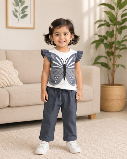 Grey Butterfly Co-Ord Set