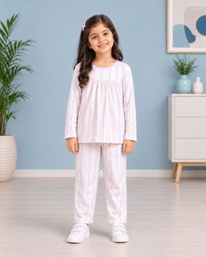 Pink Pastel Stripe Co-Ord Set