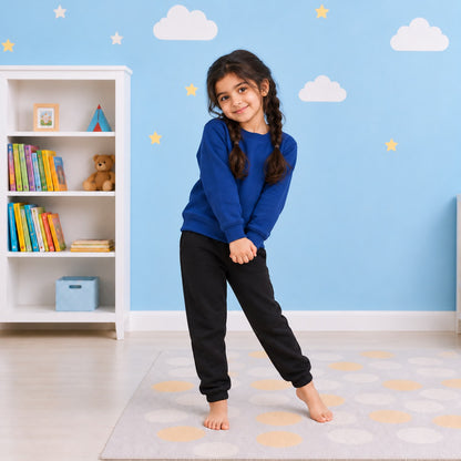 Girls Sweatshirt Jogger Set – Blue & Black