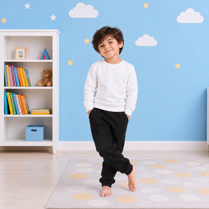 Boys Sweatshirt Jogger Set – White & Black
