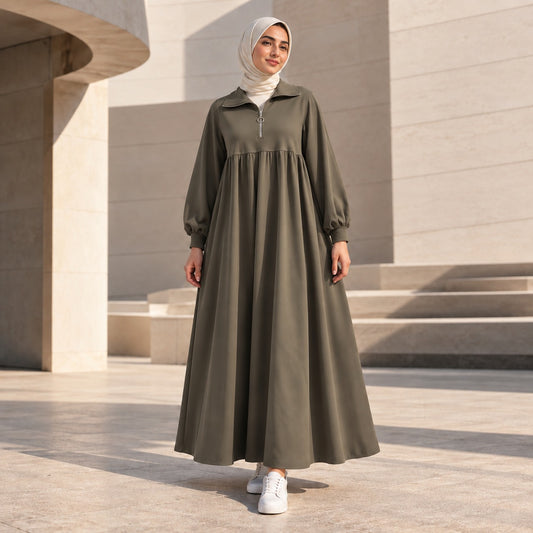 Olive Flare Dress