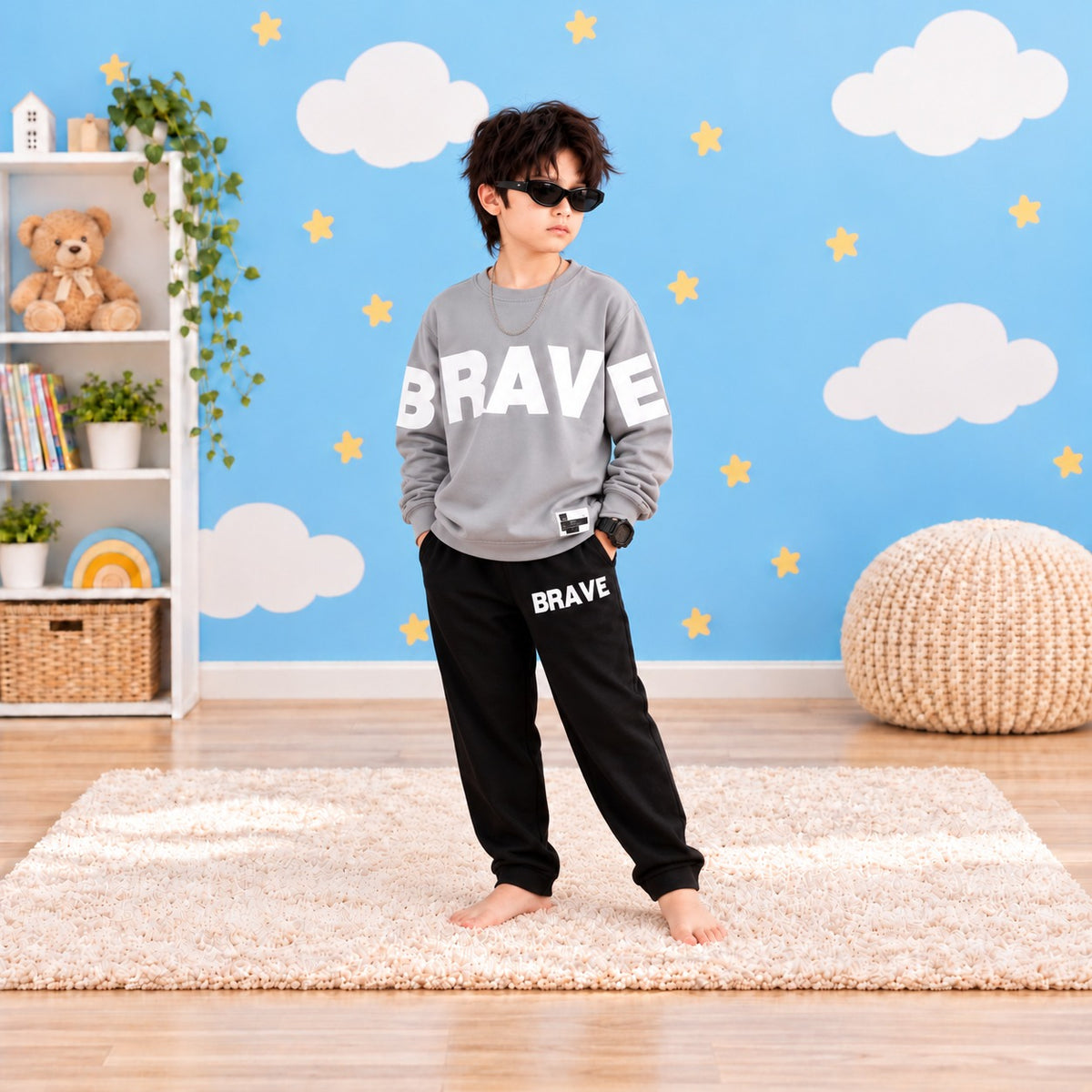 Grey Brave Sweatshirt Set