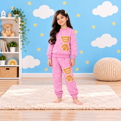 Pink Little Bear Sweatshirt Set