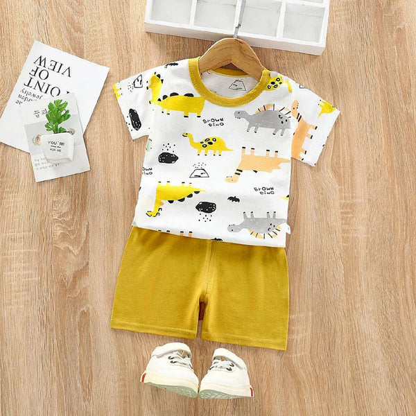 Sz 005 - Yellow &amp; White -Dino Print