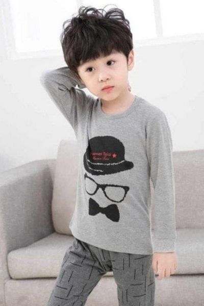 Grey Detective Printed Kids Wear