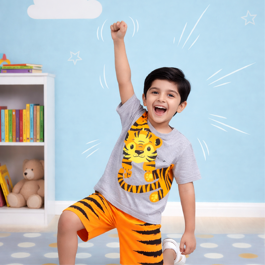 Mini Tiger Print Kids Short Wear