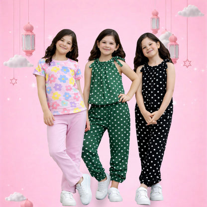 Girls Trendy Summer Polka & Floral Co-Ord Set Collection