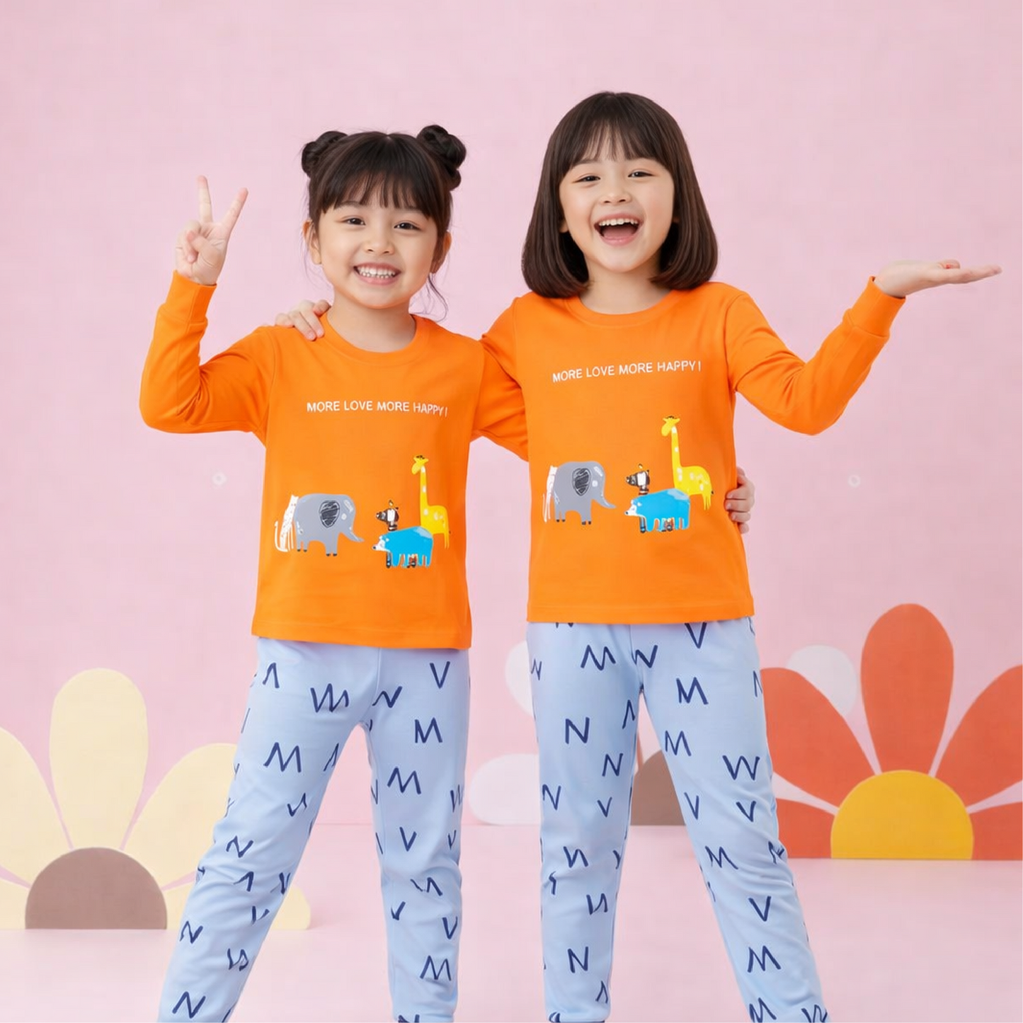 Orange More Love More Happy Kids wear
