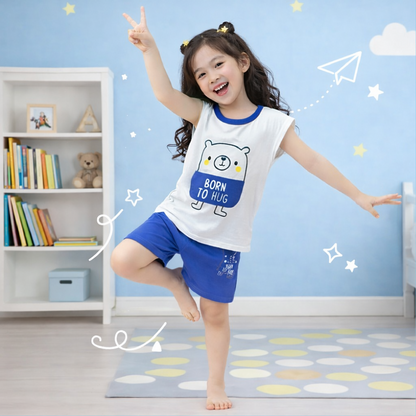 Born to Hug Print Sleeveless Kids Wear