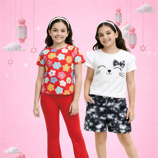 Girls Floral Tee and Leggings Set