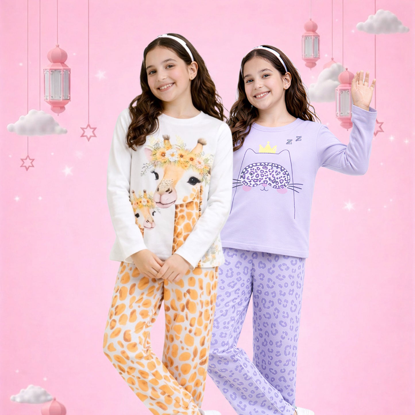 Girls Printed Night Suit Set