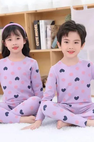 Purple Hearts Kids Nightsuit