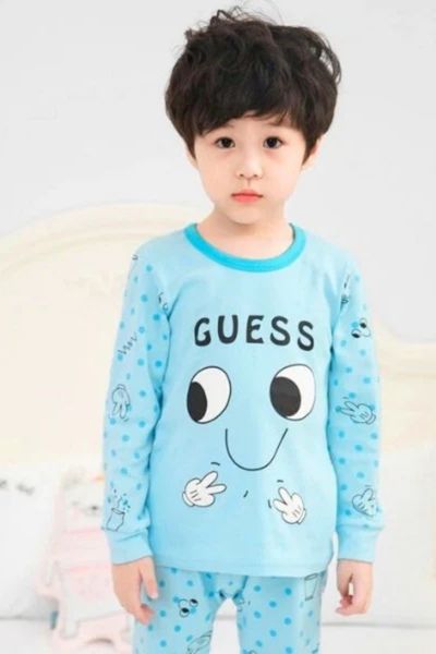 Sky blue Guess Printed Kids Wear
