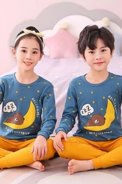 Sleeping Bear Design Printed Kids Wear